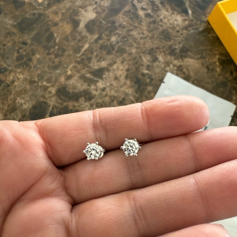 Moissanite Silver Stud Earrings